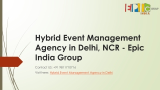 Hybrid Event Management Agency in Delhi, NCR - Epic India Group