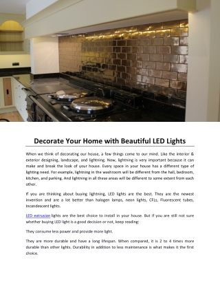 Decorate Your Home with Beautiful LED Lights