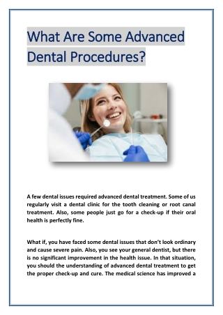 What Are Some Advanced Dental Procedures