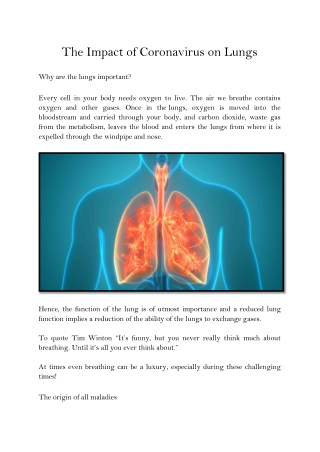 The Impact of Coronavirus on Lungs