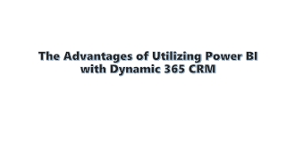 The Advantages of Utilizing Power BI with Dynamic 365 CRM
