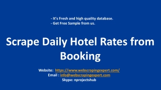 Scrape Daily Hotel Rates from Booking