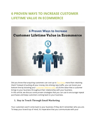 6 Proven Ways to Increase Customer Lifetime Value in Ecommerce