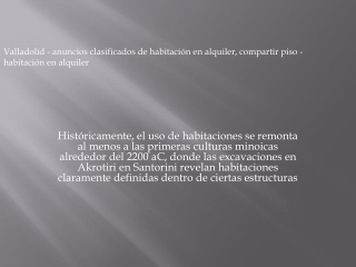 Valladolid - anuncios clasificados de habitación en alquiler, compartir piso - h