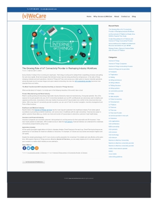 The Growing Role of IoT Connectivity Provider in Reshaping Industry Workflows