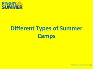 Different Types of Summer Camps