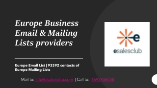 Europe Business Email & Mailing Lists providers