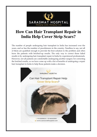 How Can Hair Transplant Repair in India Help Cover Strip Scars?