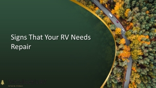 Signs That Your RV Needs Repair