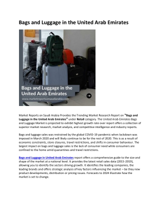 Bags and Luggage in the United Arab Emirates