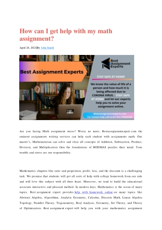 How can I get help with my math assignment