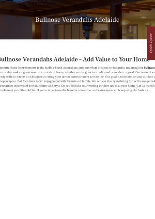 Bullnose Verandahs Adelaide