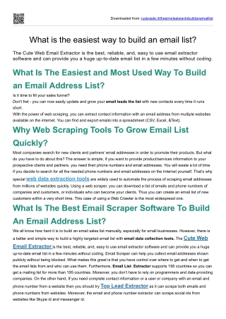 What is the best technique you can recommend to build an email list quickly?