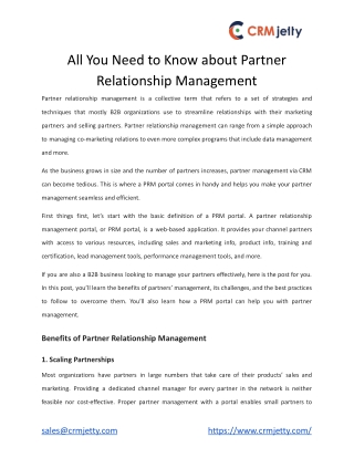 All You Need to Know about Partner Relationship Management