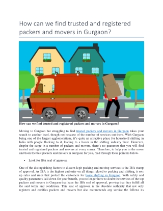 How can we find trusted and registered packers and movers in Gurgaon
