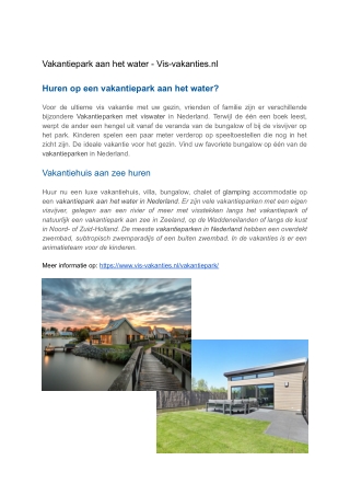 Vakantiepark aan het water