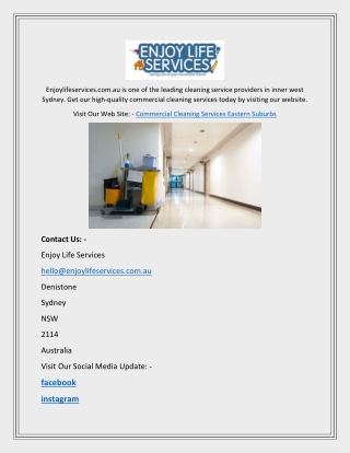 Commercial Cleaning Services Eastern Suburbs | Enjoylifeservices.com.au