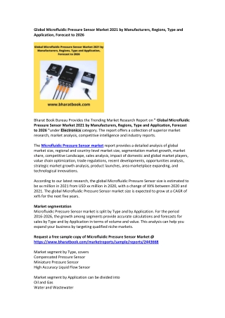 Global Microfluidic Pressure Sensor Market