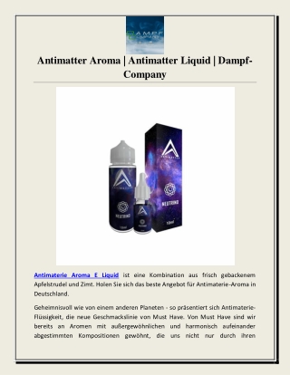 Antimatter Aroma | Antimatter Liquid | Dampf-Company