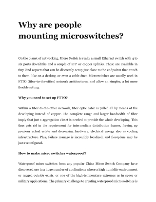 China Micro Switch Manufacturer - unionwells.com