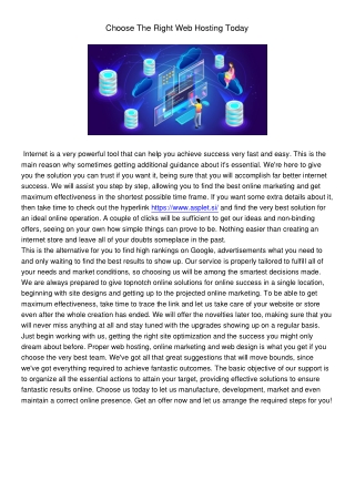 ChooseTheRightWebHostingToday