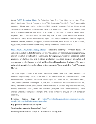 FinFET Technology Market Key Players, Outlook and Forecast 2027