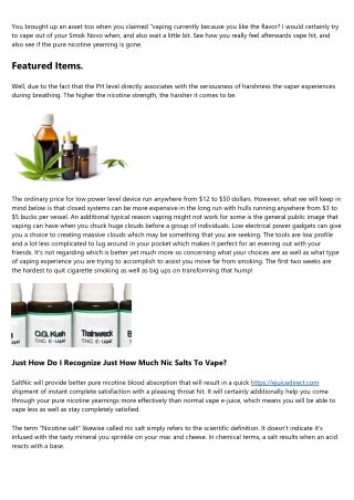 Pure Nicotine Salt.