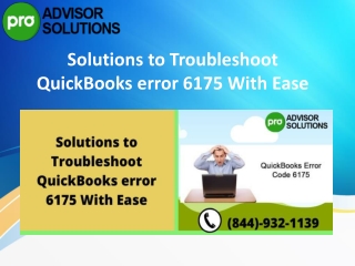 DIY Tutorial| Learn to resolve QuickBooks error 6175