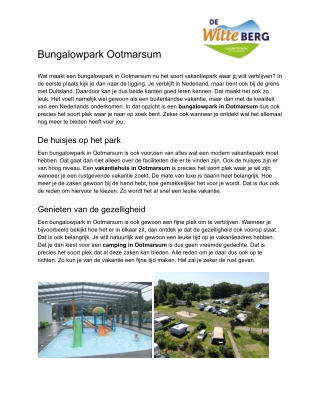 Bungalowpark Ootmarsum