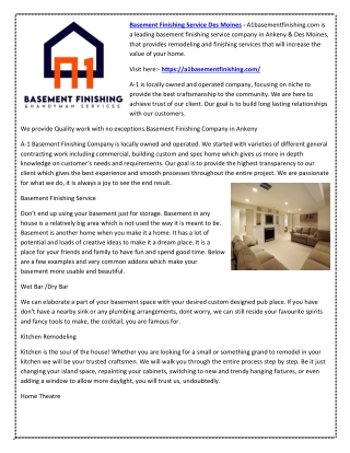 Basement Finishing Service Des Moines