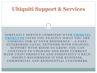 Ubiquiti Support & Services