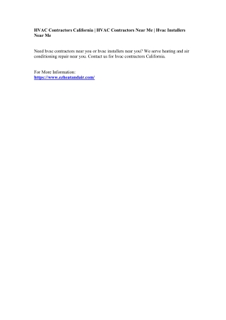 HVAC Contractors California | HVAC Installation & Repair Near Me