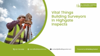 Vital Things Building Surveyors In High Gate Inspects