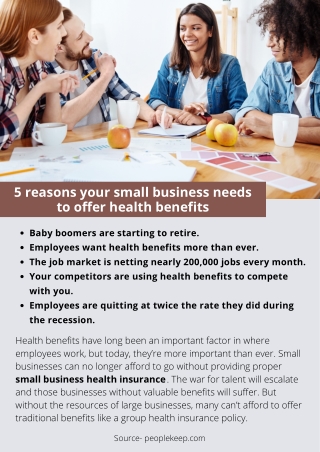 5 reasons your small business needs to offer health benefits