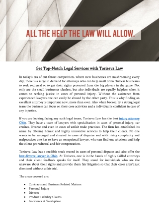 Get Top-Notch Legal Services with Toriseva Law