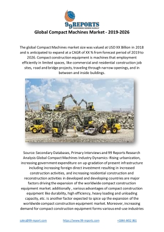 Global Compact Machines Market - 2019-2026