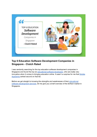 Top 6 Education Software Development Companies in Singapore - Clutch Rated