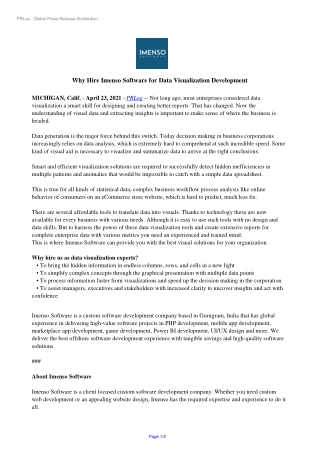 Why Hire Imenso Software for Data Visualization Development
