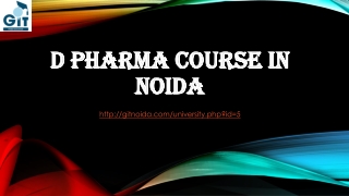 D Pharma Course in Noida