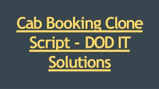 Readymade Cab Booking Script - DOD IT SOLUTIONS