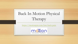 Back In Motion Physical Therapy