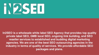 Private Label SEO Services - In2SEO