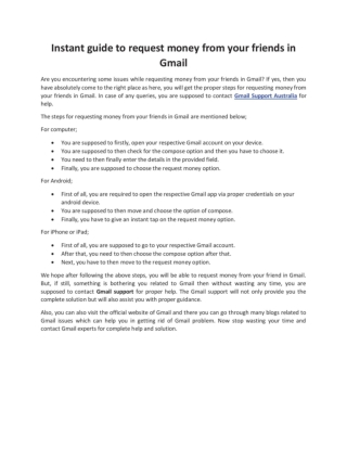 Instant guide to request money from your friends in Gmail