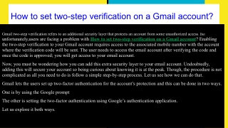 How to set two-step verification on a Gmail account?