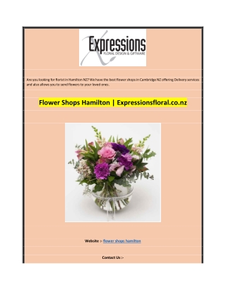 Flower Shops Hamilton  Expressionsfloral.co.nz