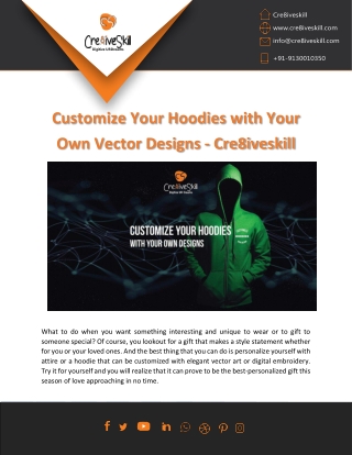 Customize Your Hoodies with Your Own Vector graphics Design By Cre8iveskill