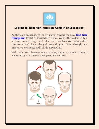 Looking for Best Hair Transplant Clinic in Bhubaneswar