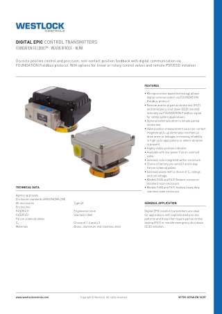 Westlock Control Foundation Fieldbus Control Transmitter - NEMA | Instronline