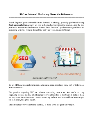 SEO vs. Inbound Marketing Know the Differences