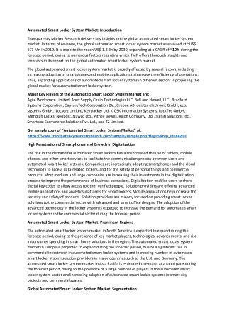 Automated Smart Locker System Market